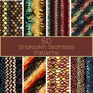 Patrón sin costuras de piel de serpiente: 16 texturas PNG (descarga digital)