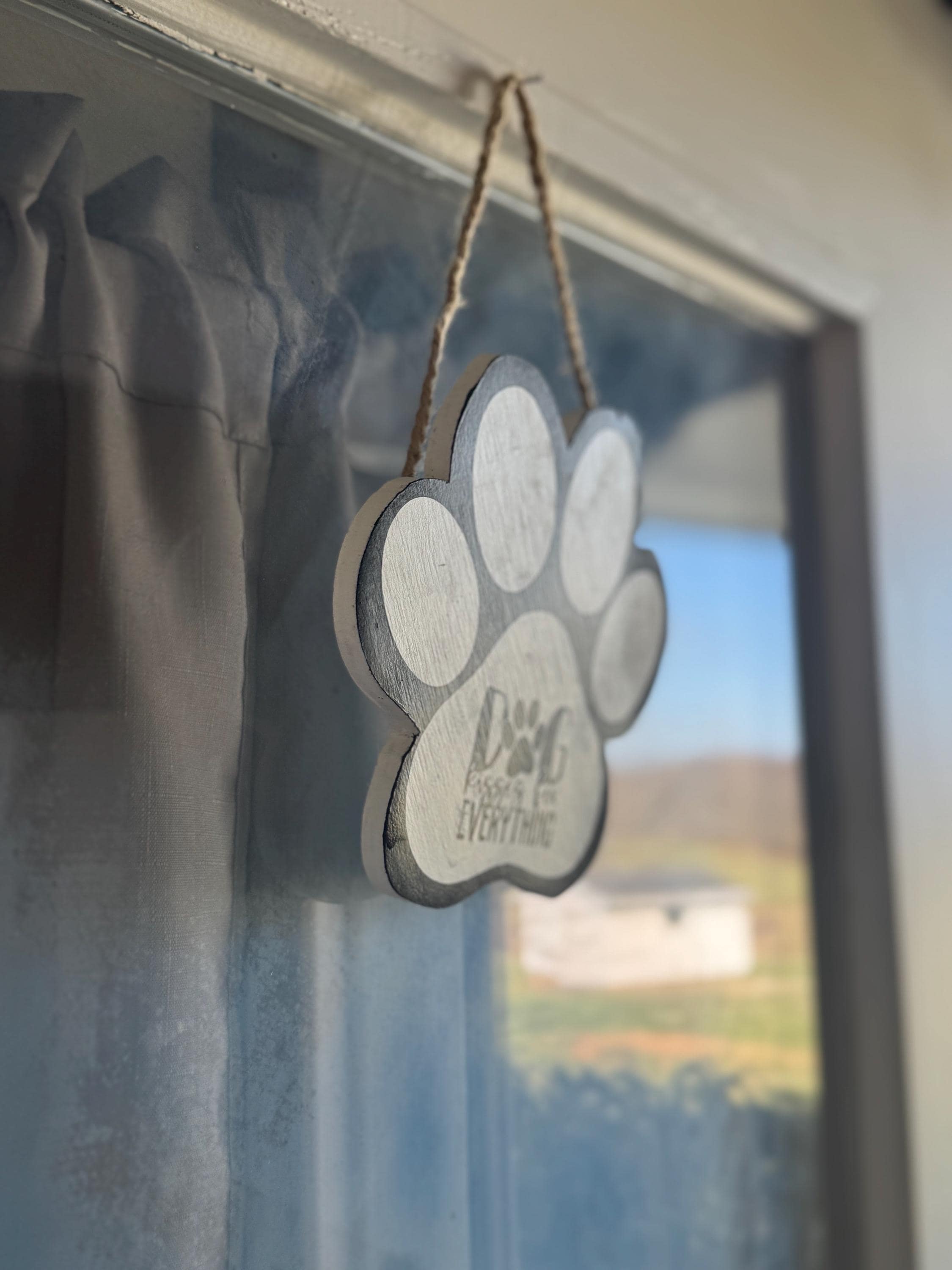 Pawkies Sign Paw Print Hand-painted Wooden Sign – Perfect for Pet Lovers’ Home Decor ...