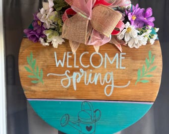 Willkommen Frühling Türschild