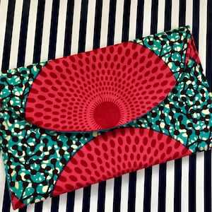 Red Ankara Clutch Bag, Ankara Print Clutch, Bridesmaids Gifts, Gifts for Her, African Print Bag