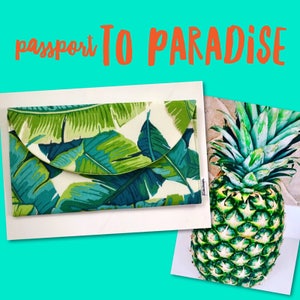 Palm Leaf Clutch Bag, Tropical Print Clutch Bag image 3