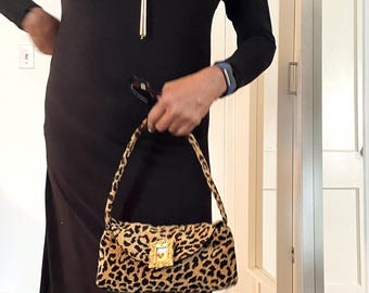 leopard Baguette, Statement Bag