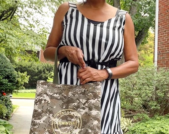 Camo Tote Bag, Camo Shopping Bag, Camo Market Bag