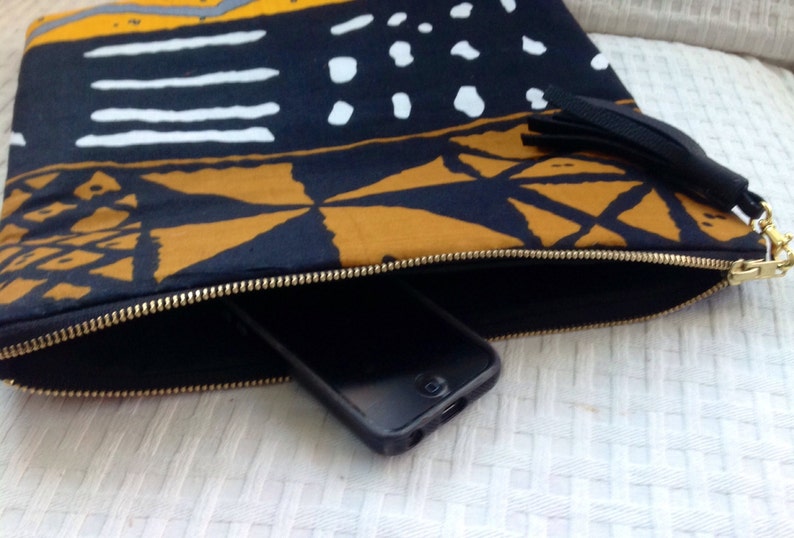 Tribal Clutch, African Print Foldover Clutch Bag, Essoka Clutch image 3