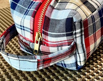 Toiletry Bag, Make up bag, Dopp kit, gifts for him, Square pouch