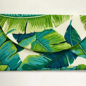 Palm Leaf Clutch Bag, Tropical Print Clutch Bag image 2