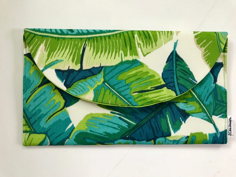 Palm Leaf Clutch Bag, Tropical Print Clutch Bag image 2