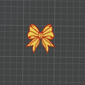 Softball Bow Straw Charm STL File, 3D Print Straw Charm Digital Download