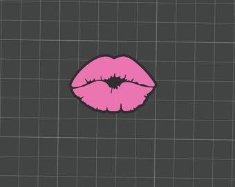 Archivo STL de dije de pajita con forma de labios, impresión 3D, descarga digital de dije de pajita