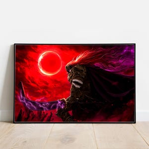 Videospiel Poster, Radahn Print, Dark Fantasy Poster, StarsCouge Poster, Mittelalterliche Ritter Wandkunst, Caelid Print, Geschenk für Gamer.