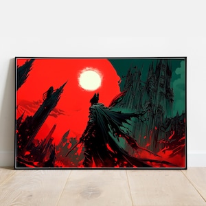Blut Mond Amygdala Poster, Gothic Poster, Horror Druck, Viktorianische Wand Dekoration, Jäger Poster, Gaming Wand Dekor, Geschenk für Gamer.