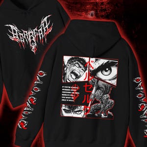 Dark Fantasy Anime Hoodie | Gothic Manga-Inspired Pullover | Oversized Unisex Streetwear | Heavyweight Hoodie w/ Pockets | Sizes S–5XL