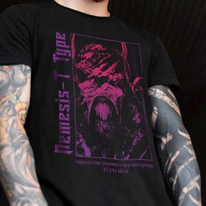 T Type-Inspired Horror Graphic T-shirt, Unisex Heavy Cotton T-Shirt, Retro Survival Game Shirt, Monster  Tee | Gamer Gift, Videogame Tshirt.
