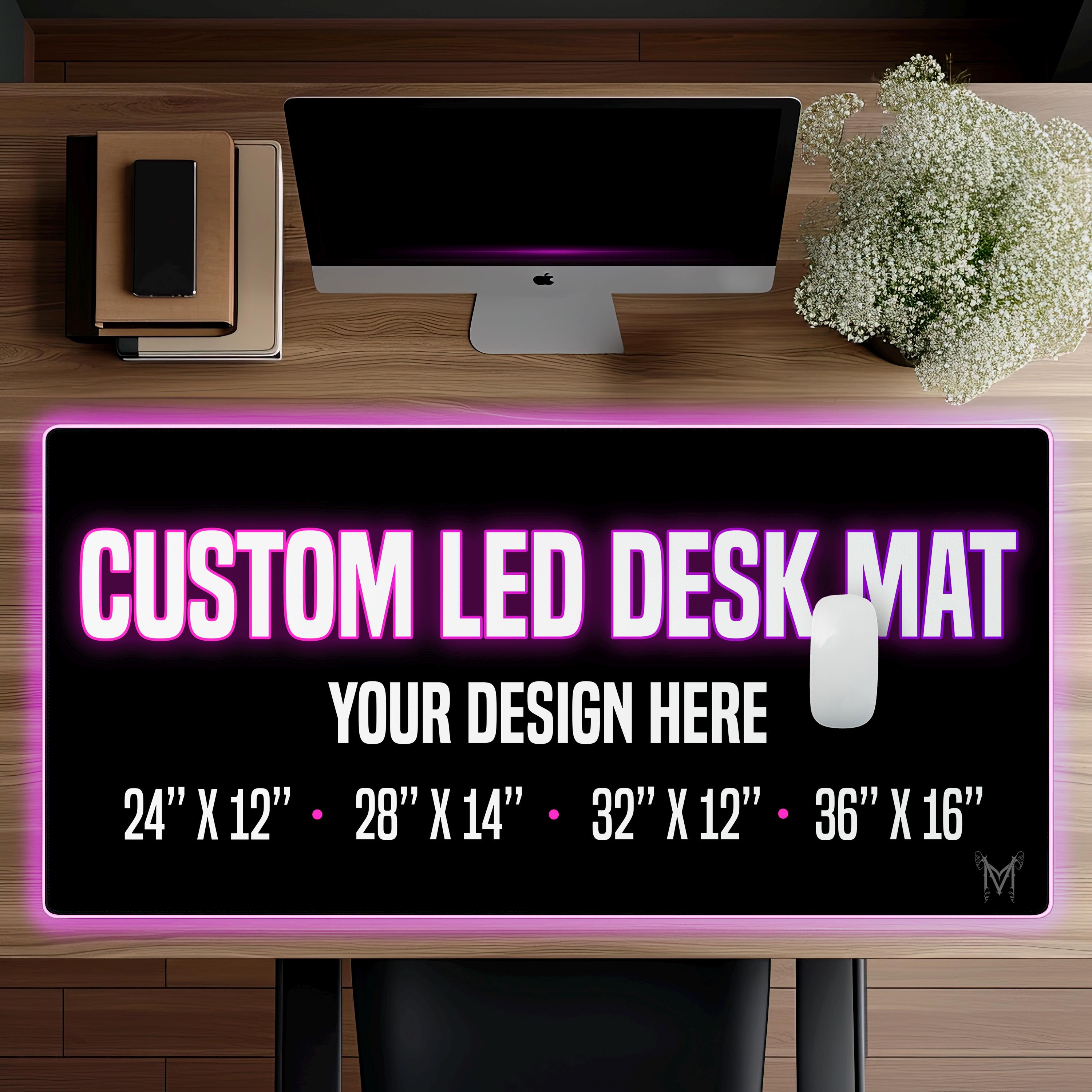 Custom Desk Mat, Personalized LED Mouse Pad, Large XXL Gaming Mouse Pad, Print Your Own Deskmat, Custom Print, Gift for Gamers.