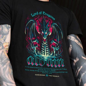 Lord of Dragons T-Shirt – Unisex Fantasy Dragon Tee | Gamer Gift | Videogame Inspired Shirt | Medieval Gaming Apparel | Alduuiin Graphic Tee