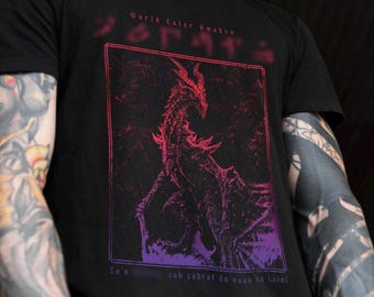 Das World Eater inspirierte T-Shirt, Unisex Gaming T-Shirt, Videospiel-T-Shirt, Drachen inspiriertes T-Shirt, dunkles ästhetisches T-Shirt.