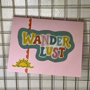 Carta fatta a mano "Wanderlust rosa"