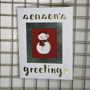 Weihnachtsgrüße Schneemann Karte