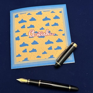Universele wenskaart - "A Wish..." - Genderneutraal cloudontwerp - 5 x 5 inch