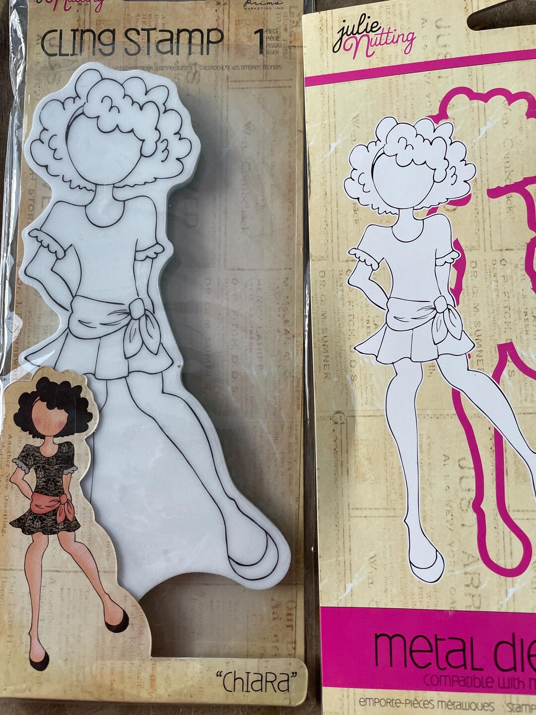 Julie Nutting Mixed Media Rubber Stamp-chiara and 3 Piece Die - Etsy