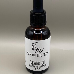 Beard Oil - 1 oz - Nourishing & Organic - Perfect for All Beard Types - Scented Beard Oil - Woodsy + Bergamot Scent