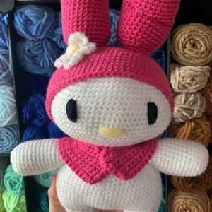 My melody Amigurumi she is ready to be shipped, My Melody Crochet, My melody plushie