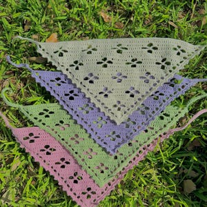Handmade Crochet Flower Bandana