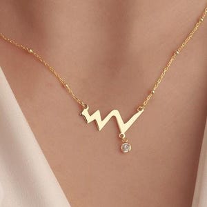 Personalisierte Herzschlag Halskette: Sterling Silber Gedenkschmuck