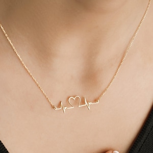 Sterling Silver Heartbeat Necklace: Personalized EKG Pulse Jewelry