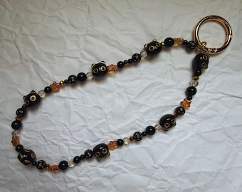 black cat bag/phone charm ꩜ ⊹₊⟡⋆