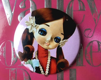 Pose Doll Pocket Mirror / beatnik / Bradley Doll / Valley of the dolls / sixties vibe