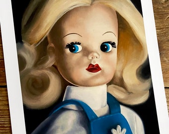 Sindy Doll art / A4 art print / 'Sindy Noir' / witchcraft / doll art / drawlloween / vampire / murder mystery / film noir / nancy drew