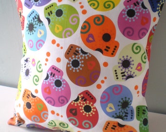 Calaveras Day of the Dead sugar skull Pillow Cover