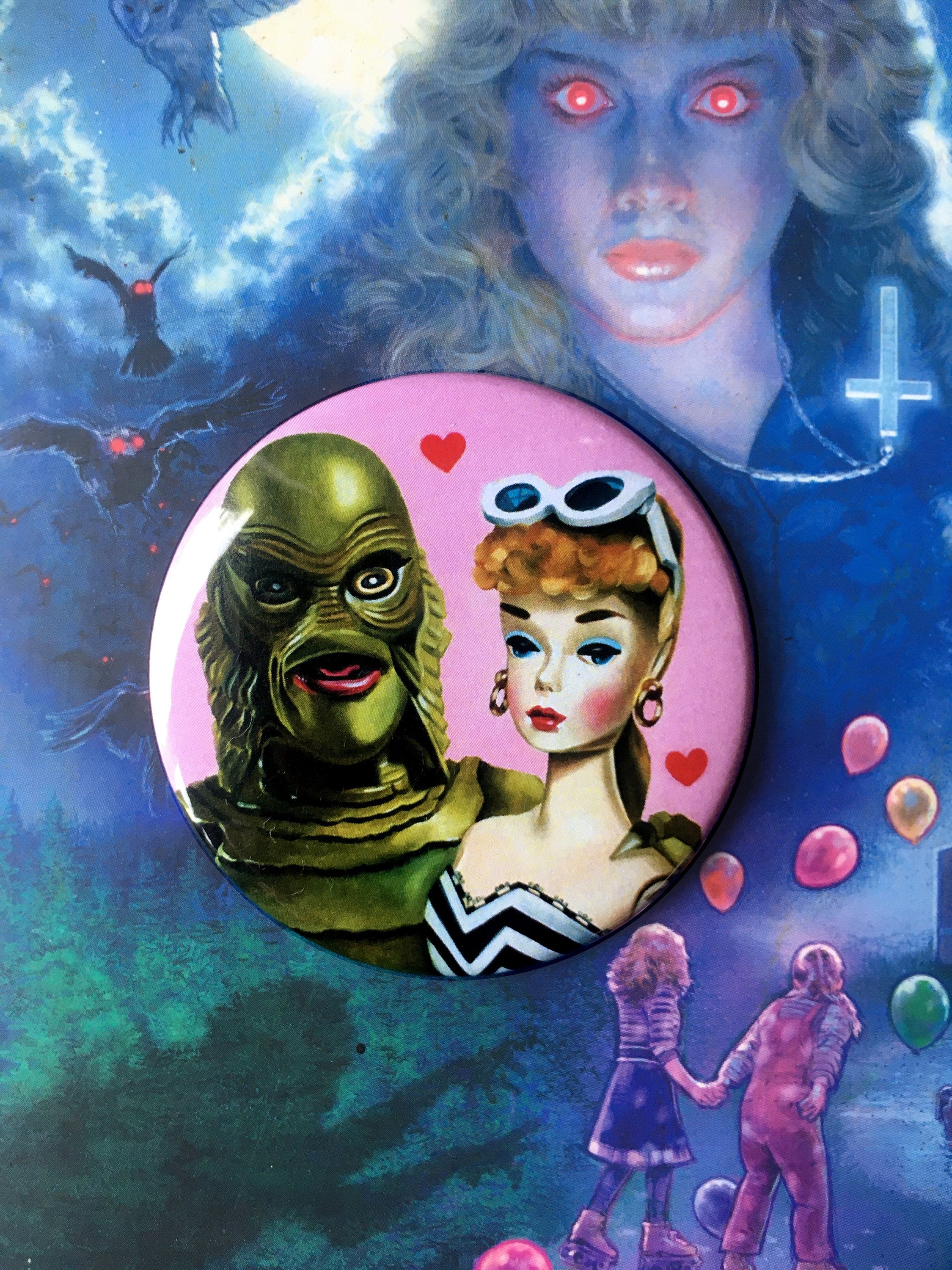 Barbie & Creature Pocket Mirror / witchy woman / universal | Etsy