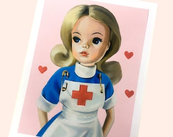 Nurse Sindy Doll Art Print: NHS Thank You Gift (A4)