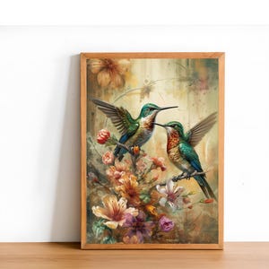 Vintage Love Bird Sketch Print, Antique Bird Spring Wall Décor, Animal Nursery Printable Wall Art, French Country Romantic Décor Digital