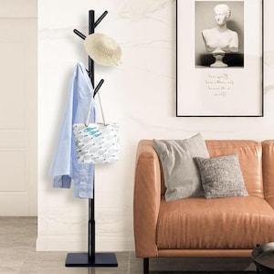 Wooden Standing Coat Rack With 8 Hooks | Hat Rack | Rustic Coat Rack | Standing Coat Rack | Modern Coat Rack | Cap Rack | Standing Coat Rack