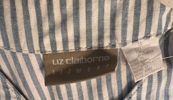 Vintage 90s Lizwear Liz Claiborne Striped Chambra… - image 4