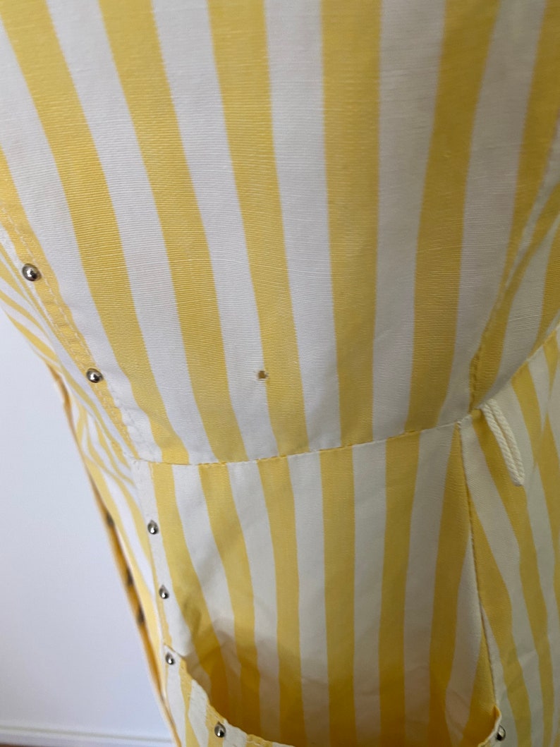 Vintage 50s Craftwear Riveted Striped Day Dress As Is