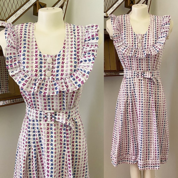 40s Floral Cotton Day Dress