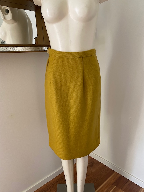 60s Mustard Wool Jacket Skirt Suit - image 6