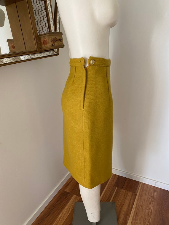 60s Mustard Wool Jacket Skirt Suit - image 7