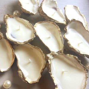 Oyster Shell Candles for Wedding Decorations Wedding Candles Wedding Centerpiece Picks Seashell Weddings Oyster Candles Bulk Wedding Favors