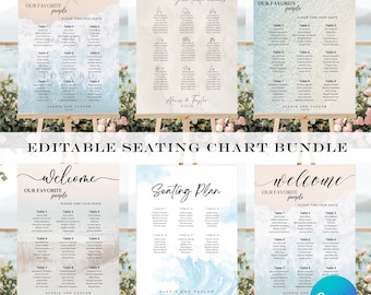 Coastal Wedding Seating Sign Bundle New England Wedding Seating Chart Beach Wedding Welcome Sign Bundle Printable Download Sign Bundle
