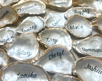 Oyster Shell Place Cards for Beach Wedding Table Decor Formal Event Seashell Party Favor for Luxury Wedding Table Setting Gifts Name Cards