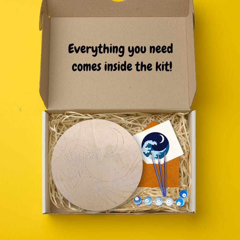 String of Pearls Handmade Paint by Numbers Kit 12 Round Wooden Board