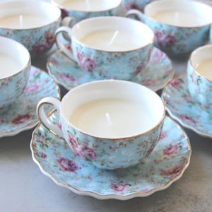 Blauwe babykaarsjes voor babyjongen in bulk Babyshower bedankjes couverts voor tafel babyshowerdecoraties voor jongen blauw bloemdessin