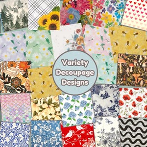 Schale Decoupage Designs Serviettensortiment Variety Pack Collage Papier Schale Dekorationen Decoupage Papier für Möbel Kunst und Handwerk Papier