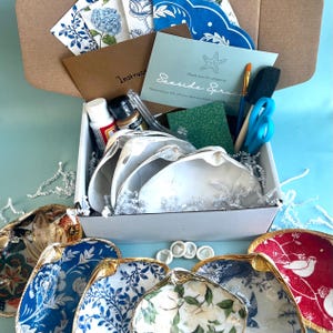 DIY Clam Shell Decoupage 4er-Set für Crafting Party Beach Shell Art Kit Gruppenbindung Aktivität für Familie und Freunde Geschenkpaket