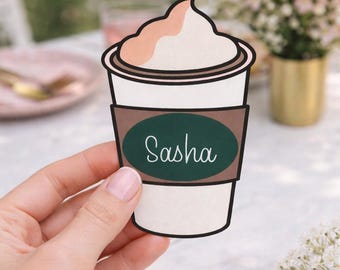 Latte Place Cards Table Setting Name Cards for Coffee Lovers